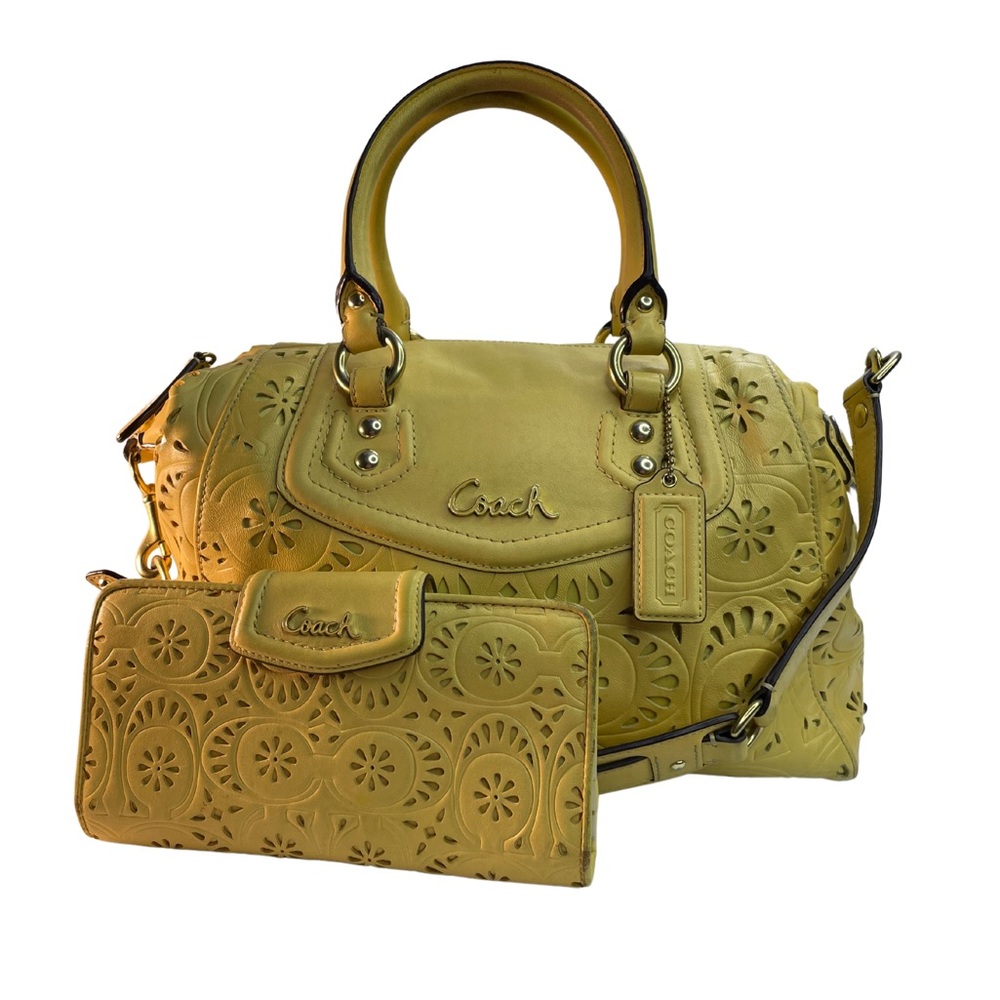 Coach Yellow Satchel and Wallet Set